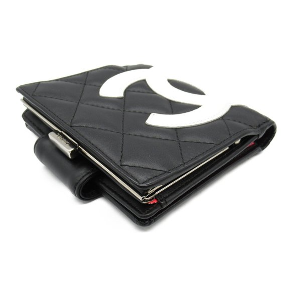 CHANEL Cambon Wallet Bi-fold Black White Leather - Picture 4 of 11